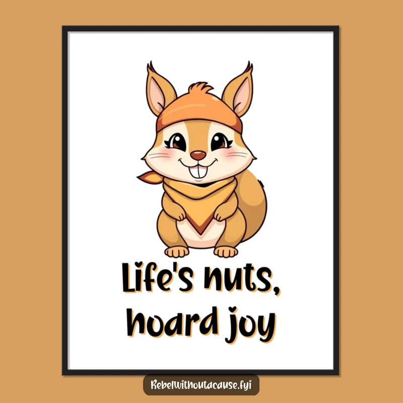 Free Printable Wall Art: Mischievous Squirrel, Humorous Downloadable Art for Walls