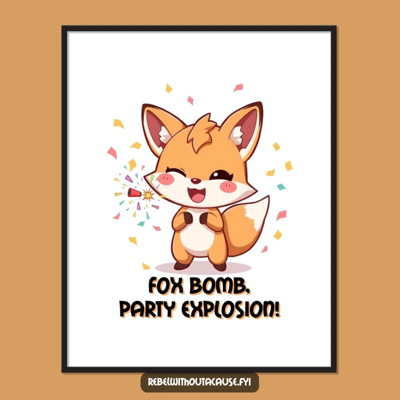 Funny Free Printable Wall Art: Confetti Fox Party - Joyful Downloadable Decor!
