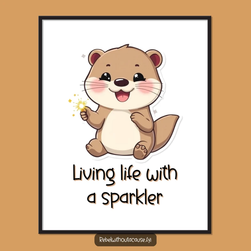 Free Printable Wall Art: Cool Otter, Sparkler, Funny Downloadable Decor