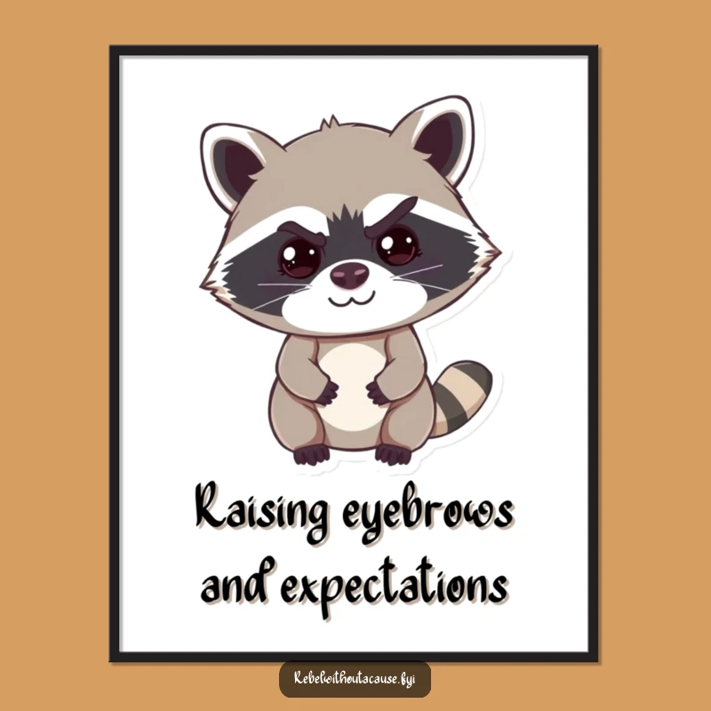 Free Printable Wall Art: Cheeky Raccoon Eyebrow Funny Downloadable Decor for Your Home