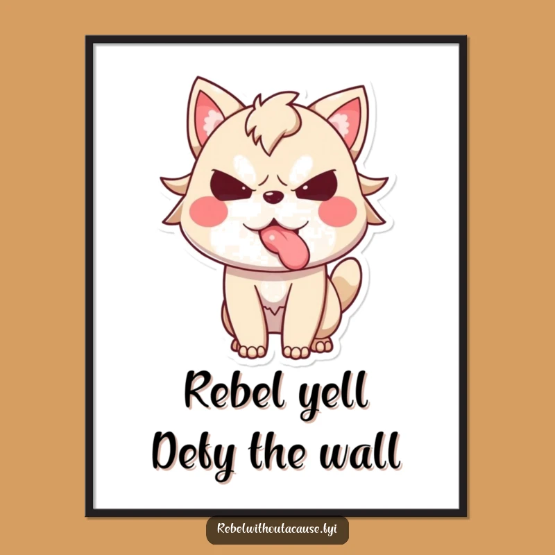 Funny Free Printable Wall Art: Defiant Animal Tongue Out Cheeky Downloadable Decor