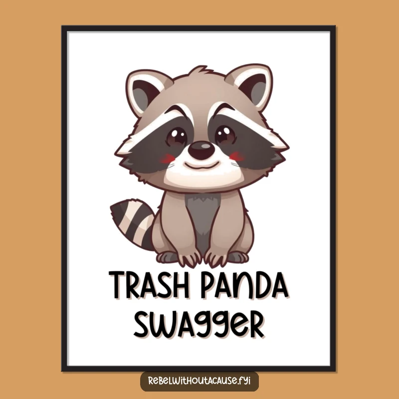 Free Printable Wall Art: Spunky Raccoon for a Bold and Cheeky Decor