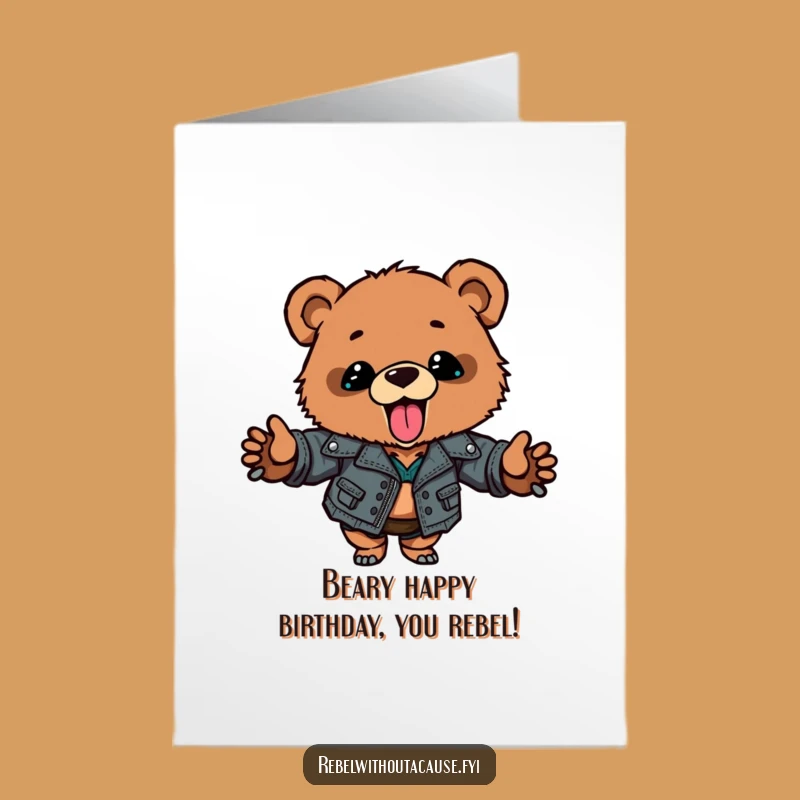 Free Printable Bear Cub Birthday Card: Funny DIY Downloadable Gift for a Roaring Good Time