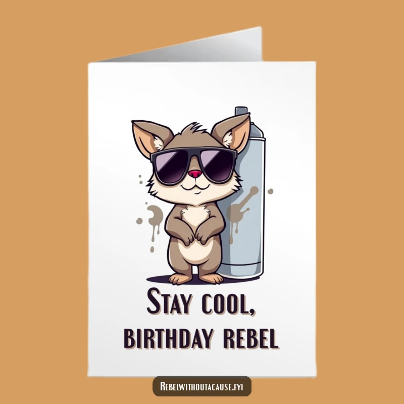 Free Printable Birthday Card: Cool Animal Graffiti Artist for a Rad Celebration