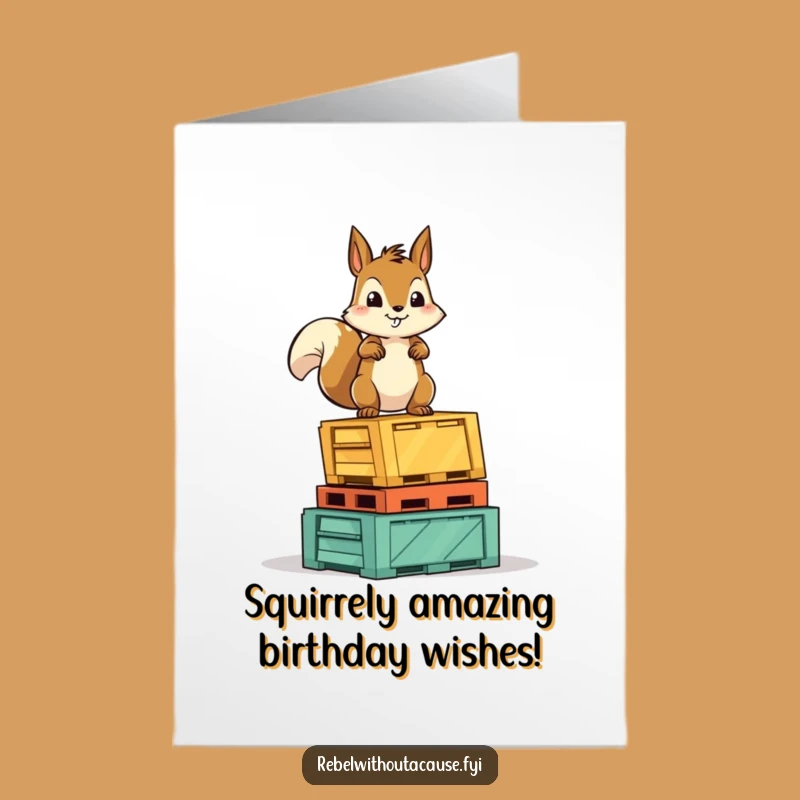 Free Printable Birthday Card: Squirrel's Triumph, Funny Downloadable Gift