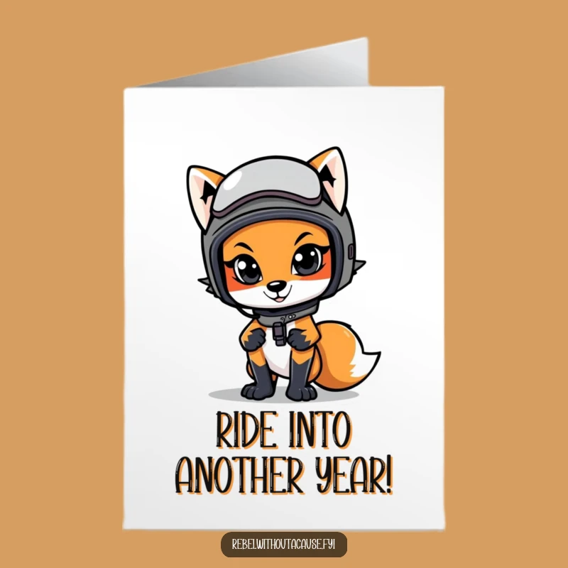 Free Printable Funny Birthday Card: Cool Fox on a ride. A stylish DIY downloadable gift!