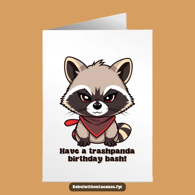 Free Printable Raccoon Birthday Card: Party Bandit, Funny Downloadable Gift for a Sneaky Celebration