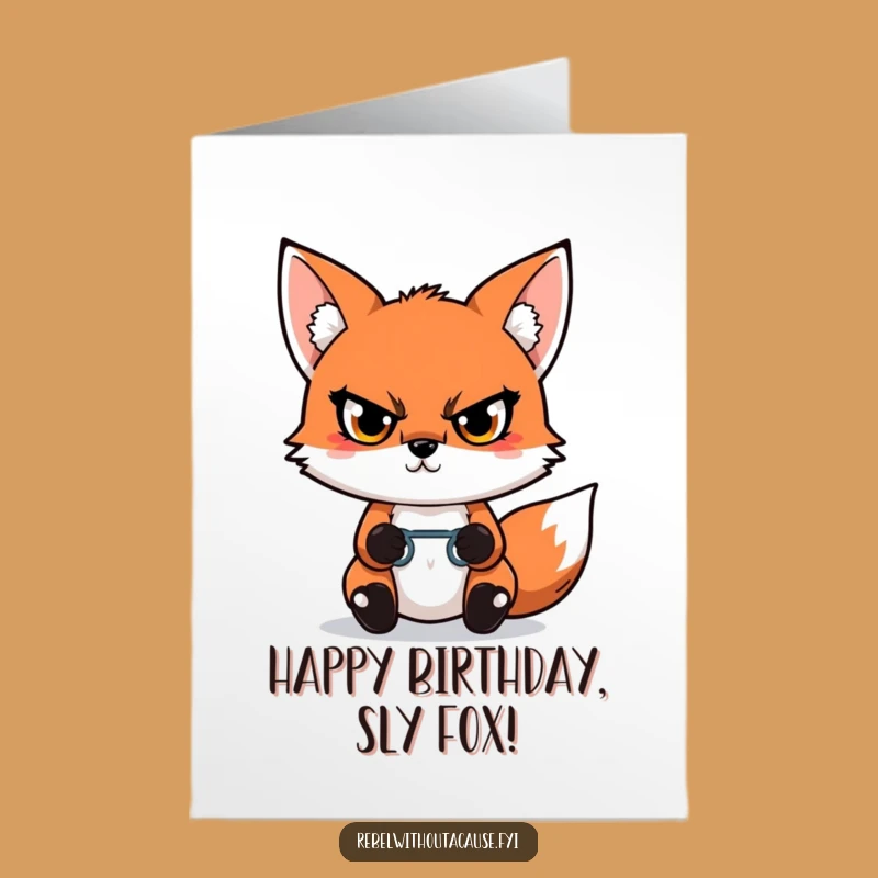 Free Printable Birthday Card: Defiant Fox Freedom, Bold Downloadable Gift for Strong Souls