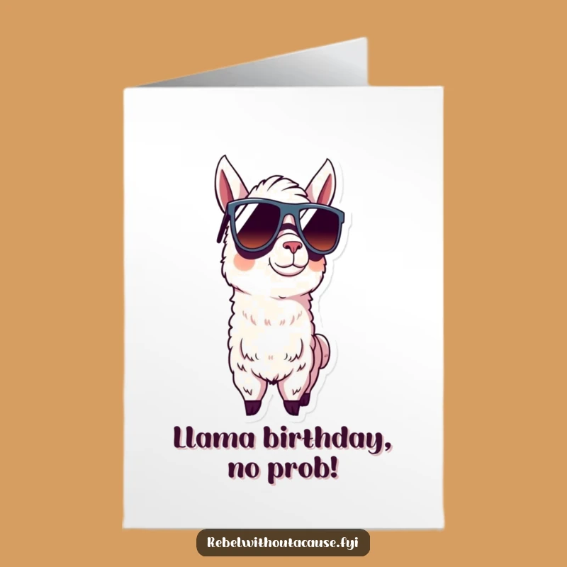 Free Printable Birthday Card: Cool Llama Shades - Party Like a Boss!