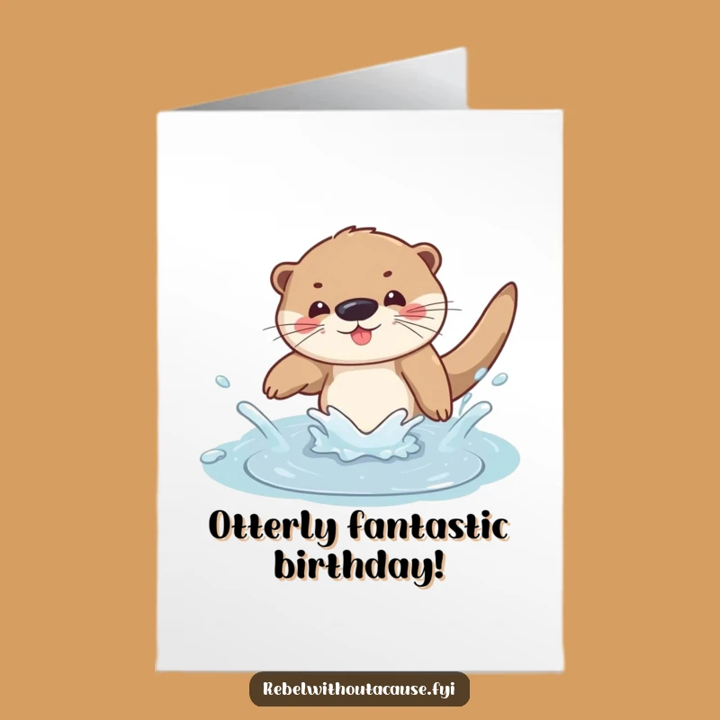 Free Printable Birthday Card: Carefree Otter Diving into Birthday Fun!