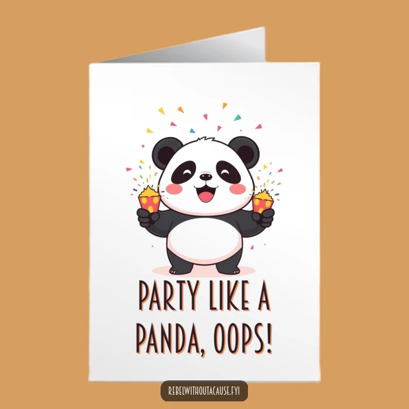 Free Printable Panda Birthday Card: Funny Explosive Confetti Popper Downloadable Gift