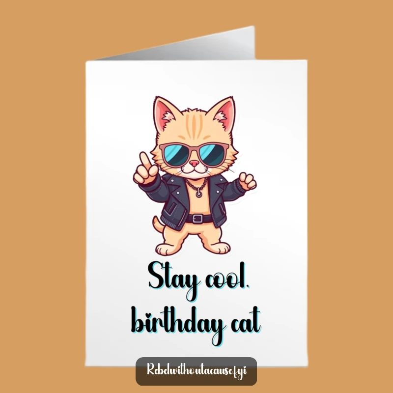 Free Printable Funny Birthday Card: Cool Cat, Downloadable & Print at Home Fun