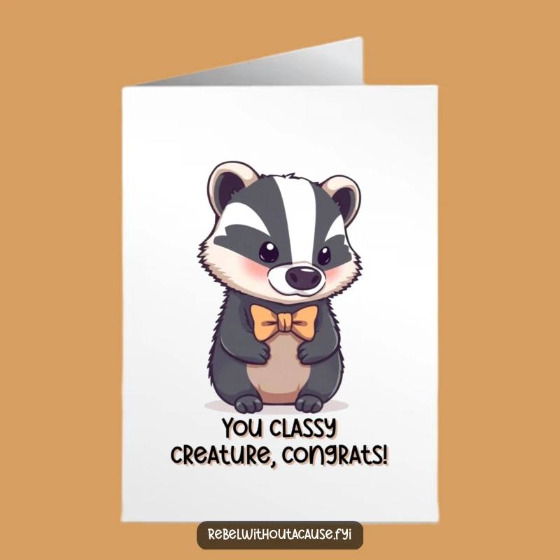 Free Printable Congrats Card: Badger's Aloof Nod to Your Success