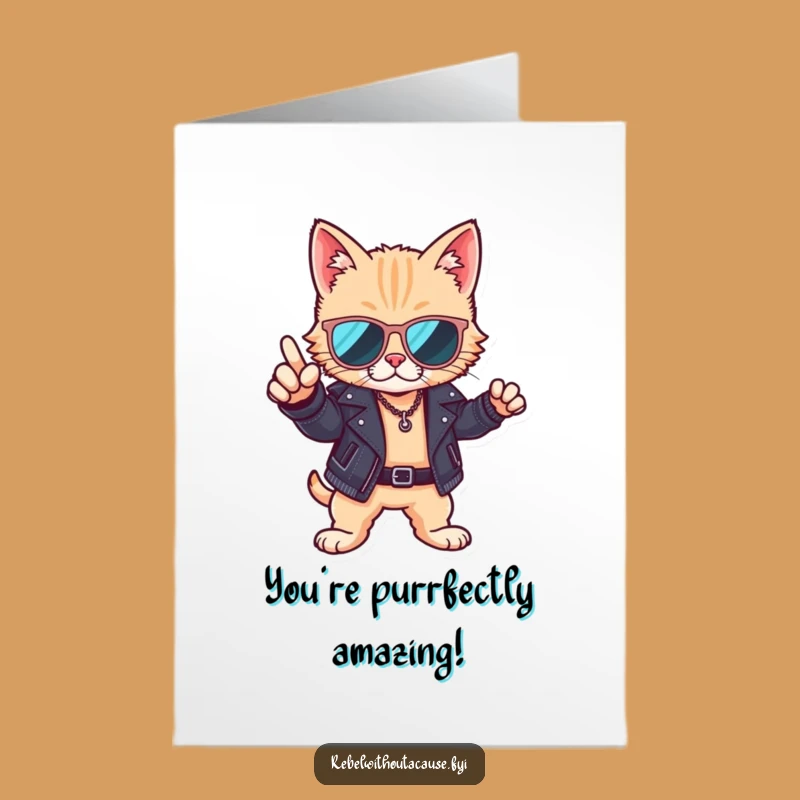 Free Printable Congrats Card: Cool Cat, Downloadable & Print at Home Celebration