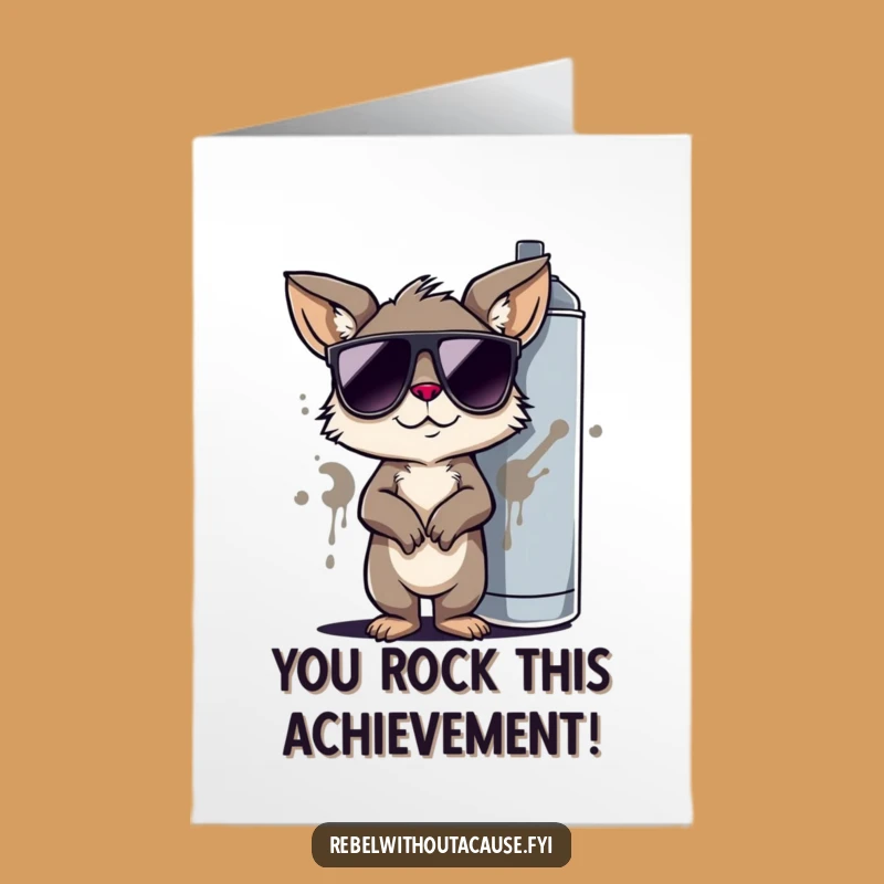 Free Printable Congrats Card: Cool Graffiti Animal for Your Big Achievement