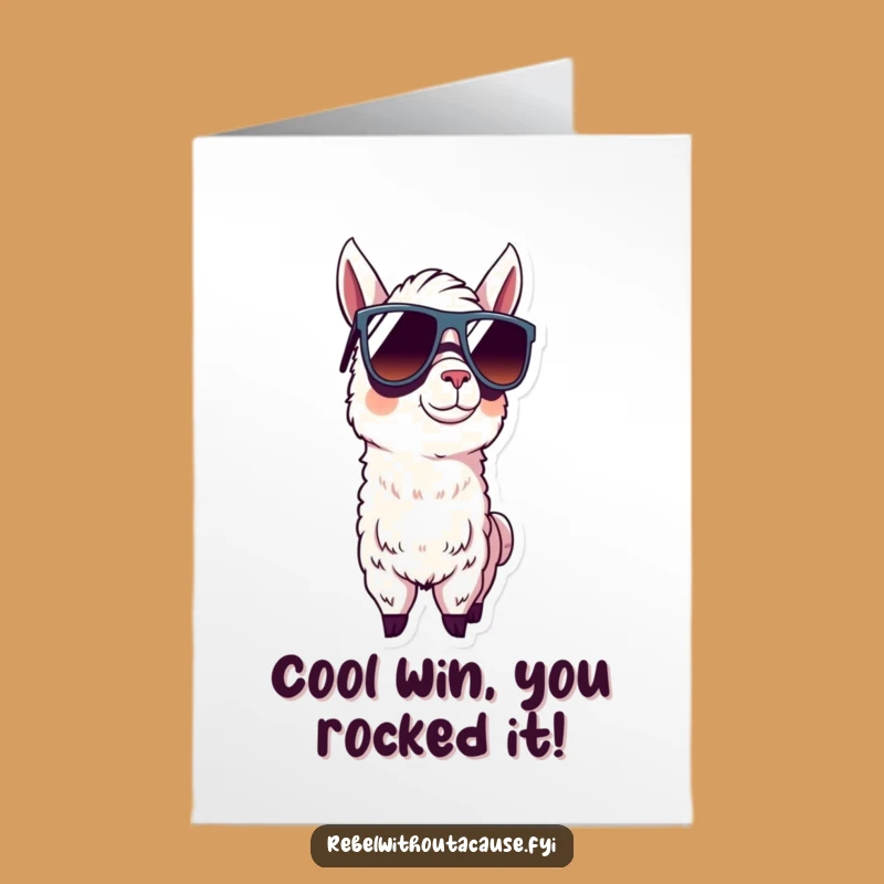Free Printable Congrats Card: Cool Llama Approval - Downloadable Success!