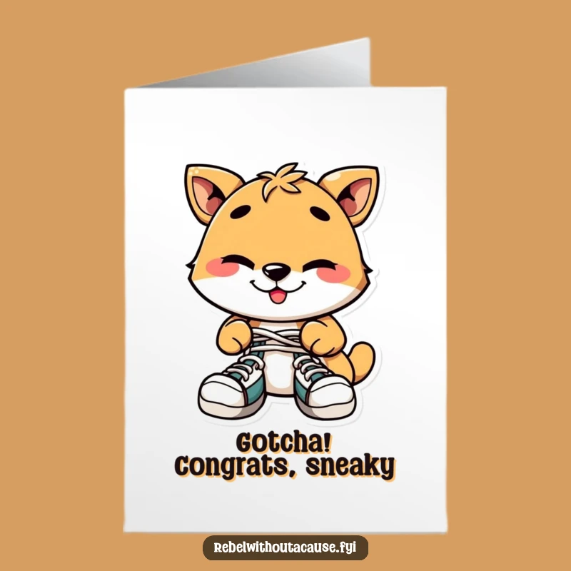 Free Printable Congrats Card: Playful Animal's Prank for Your Big Win