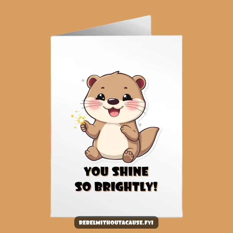 Free Printable Congrats Card: Sparkly Otter, Cool Vibes, DIY Downloadable Gift