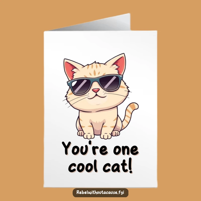 Free Printable Cool Cat Congrats Card: Smirking Feline Downloadable, Hilarious DIY Gift