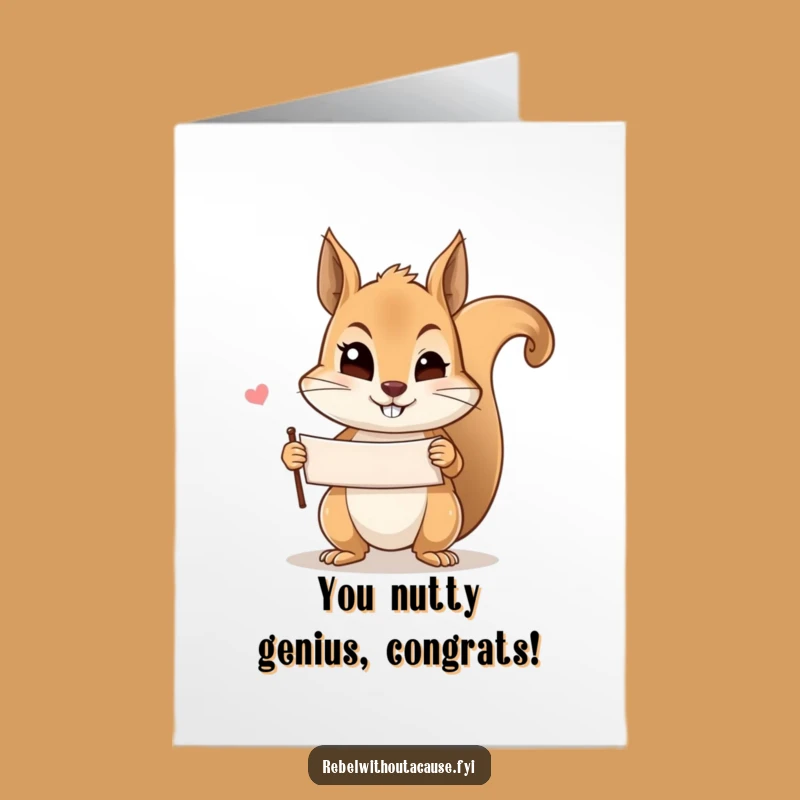 Free Printable Squirrel Congrats Card: Winking Bandit Downloadable, Hilarious DIY Gift