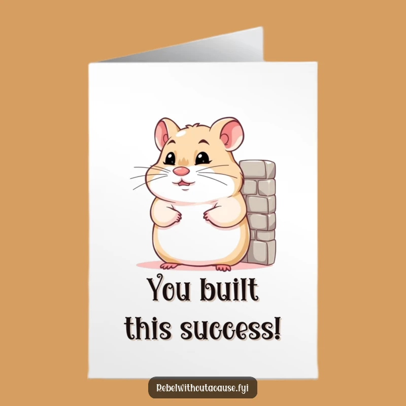 Free Printable Congrats Card: Hamster's Smug Victory Lean Downloadable