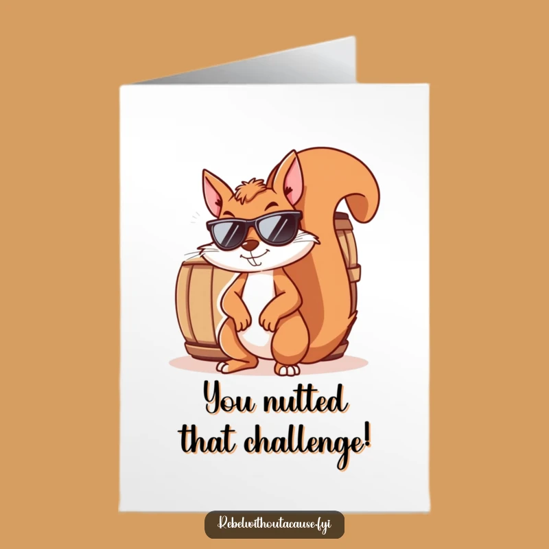 Free Printable Congrats Card: Sly Squirrel, Smirking, DIY Downloadable Gift
