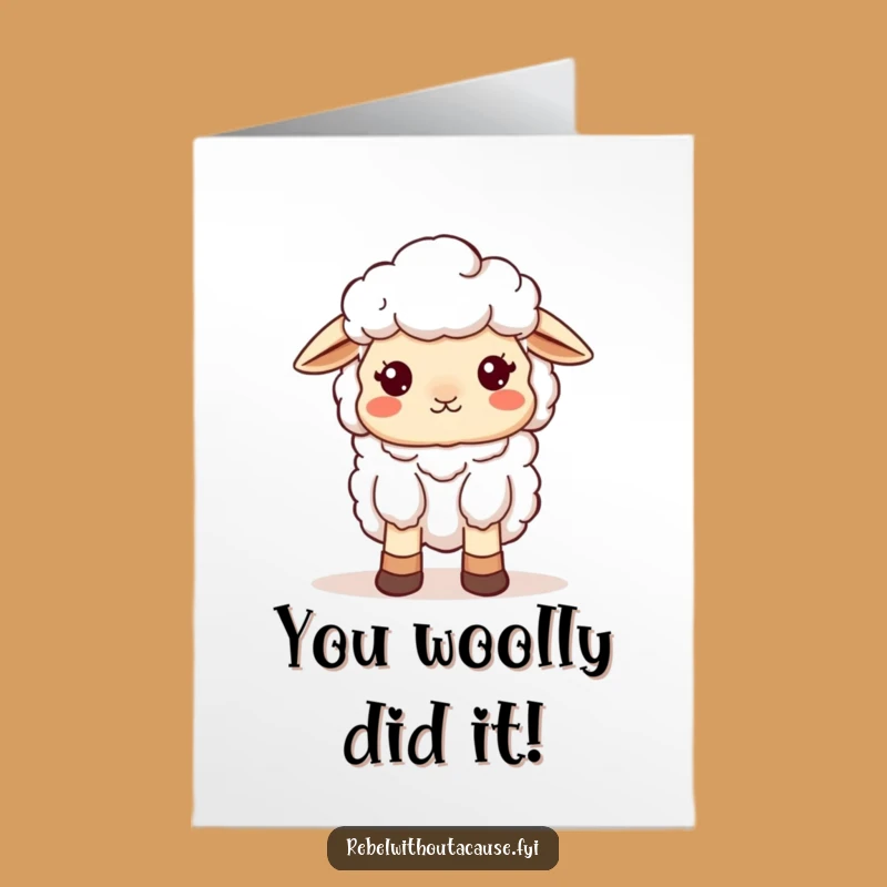 Free Printable Sheep Congrats Card: Funny Downloadable for Winning Despite Chaos!