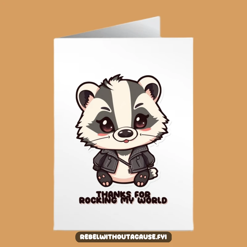 Free Printable Thank You Card: Cool Badger, Sarcastic Thanks, Downloadable Gift