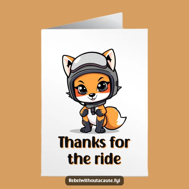 Free Printable Thank You Card: Cool Fox showing appreciation. A funny downloadable gift!