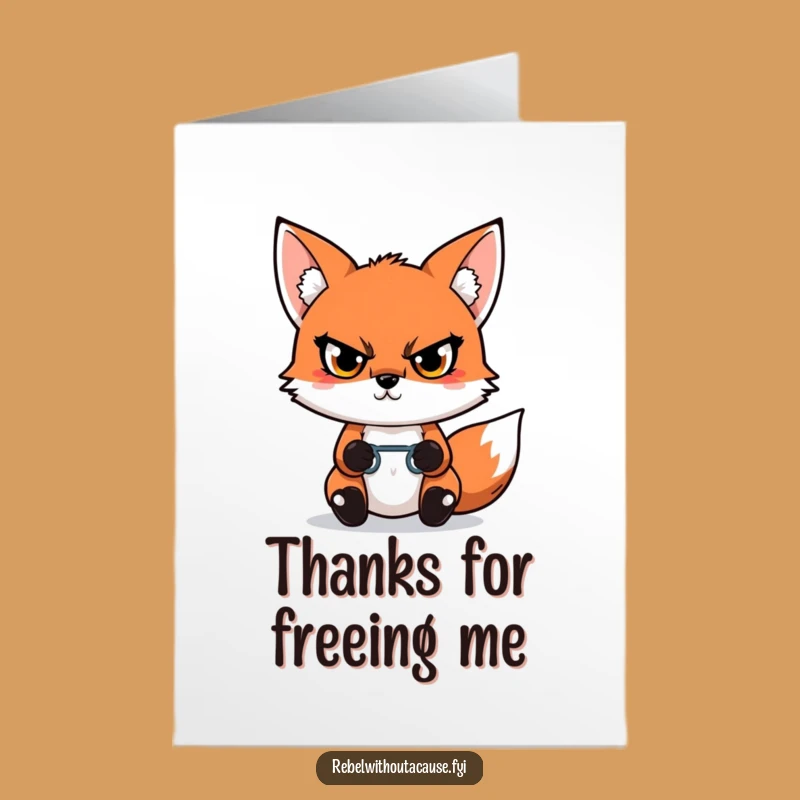 Free Printable Thank You Card: Fox Freedom Thanks, Downloadable for Gratitude