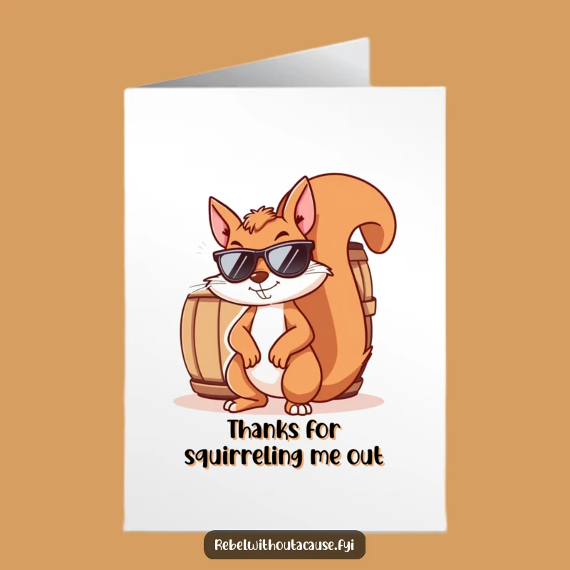Free Printable Thank You Card: Squirrel Thanks, Sunglasses, Downloadable Gift
