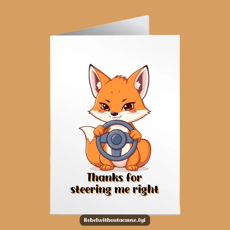 Funny Free Printable Thank You Card: Sly Fox's Getaway - Grateful Downloadable Art!