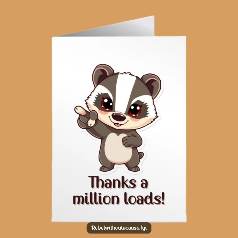 Free Printable Thank You Card: Bold Badger Directing Thanks Your Way!