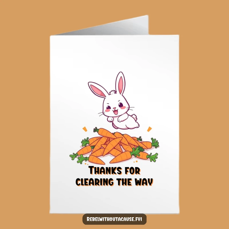 Free Printable Thank You Card: Bunny's Energetic Gratitude Downloadable