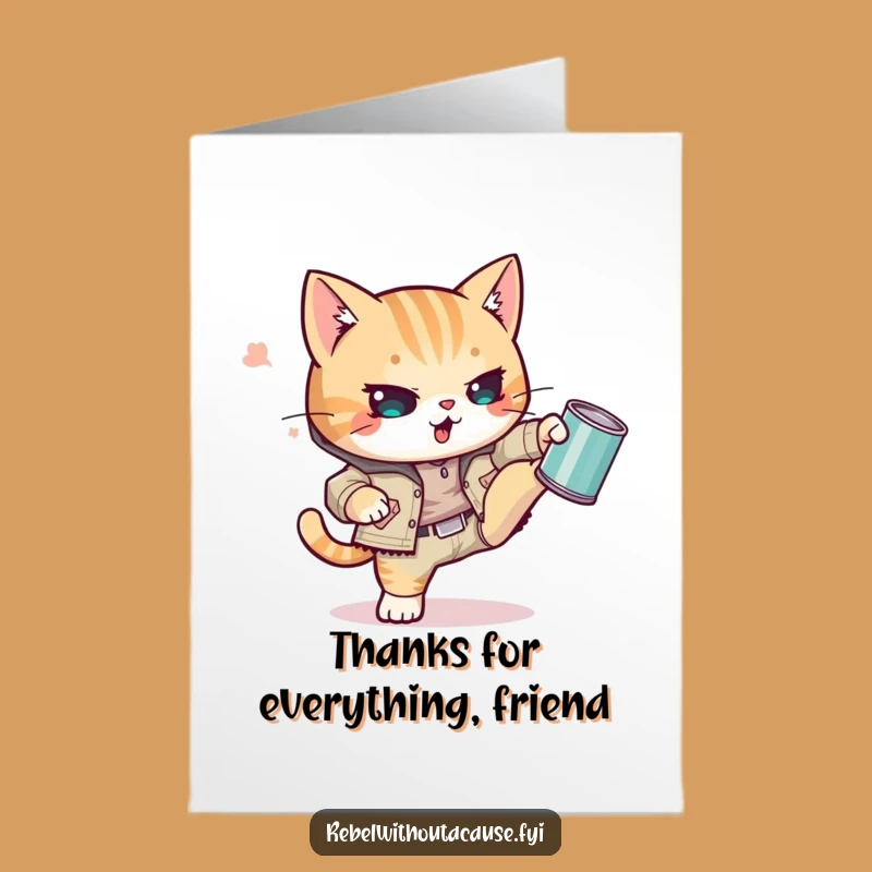 Free Printable Thank You Card: Punk Cat Gratitude, Downloadable for Cool Thanks