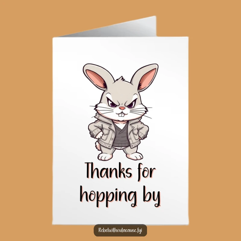 Free Printable Thank You Card: Defiant Bunny, Downloadable & Print at Home Appreciation
