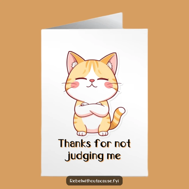 Free Printable Thank You Card: Unimpressed Cat, Sarcastic Gratitude, Downloadable Gift