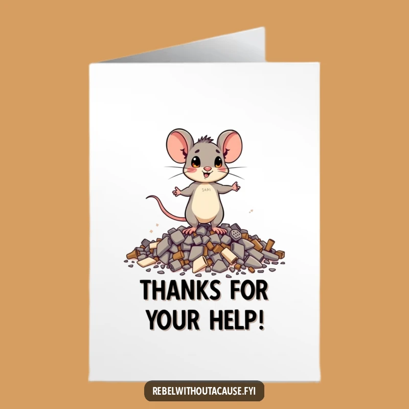 Free Printable Thank You Card: Brave Mouse Thanking You for Your Support!