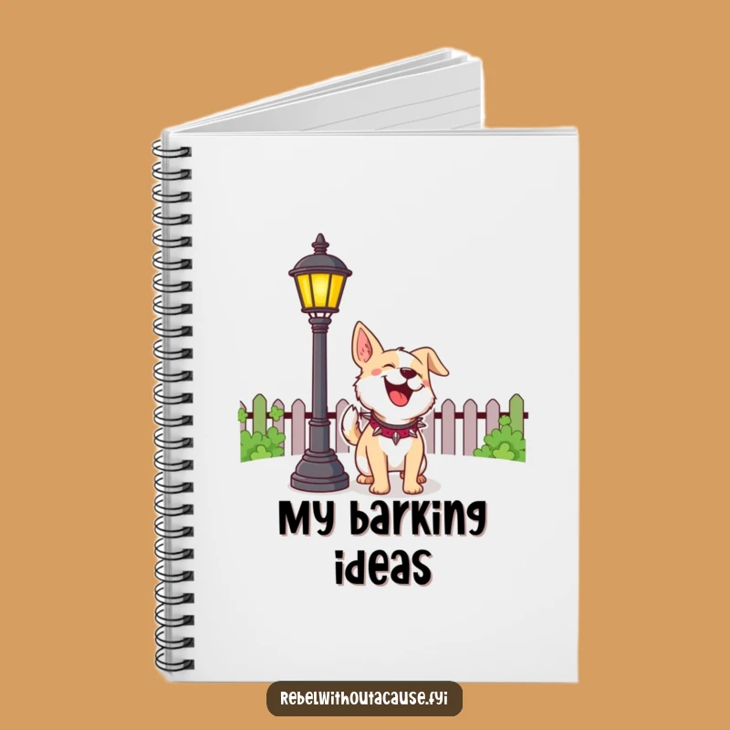 Funny Dog Barking Lamppost Notebook - Hilarious Journal for Dog Lovers