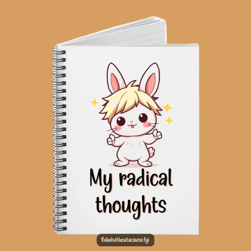Funny Kawaii Bunny Notebook: Punk Rocker Journal for Notes, Perfect Funny Gift