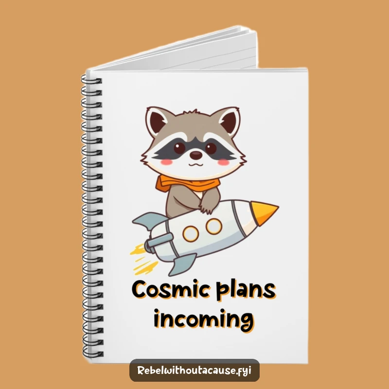 Funny Raccoon Rocket Notebook: Chart Your Course to Genius