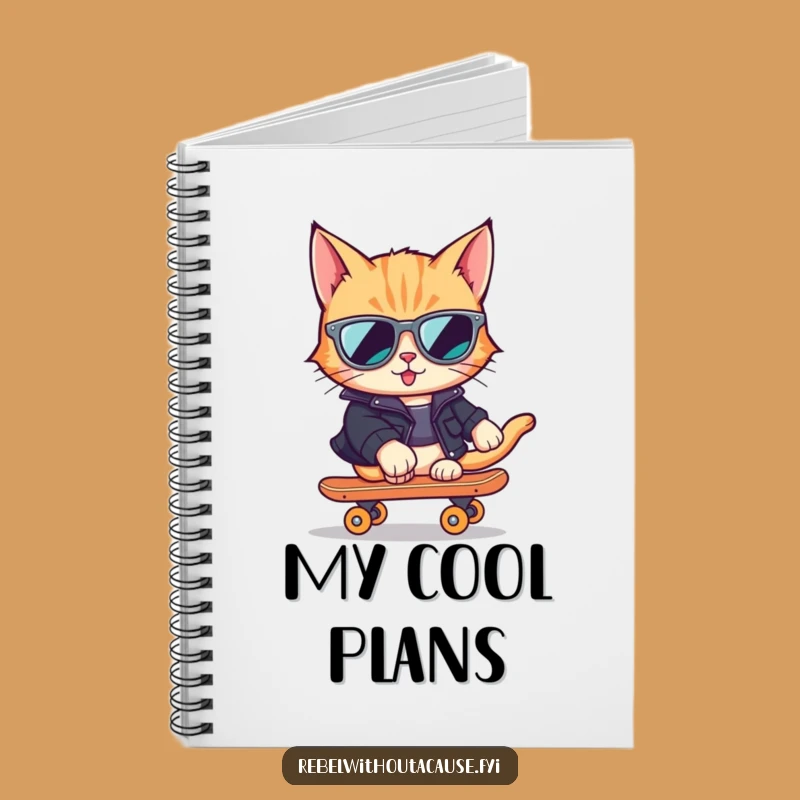 Funny Cool Cat Skater Notebook - Hilarious Journal for Cool Ideas