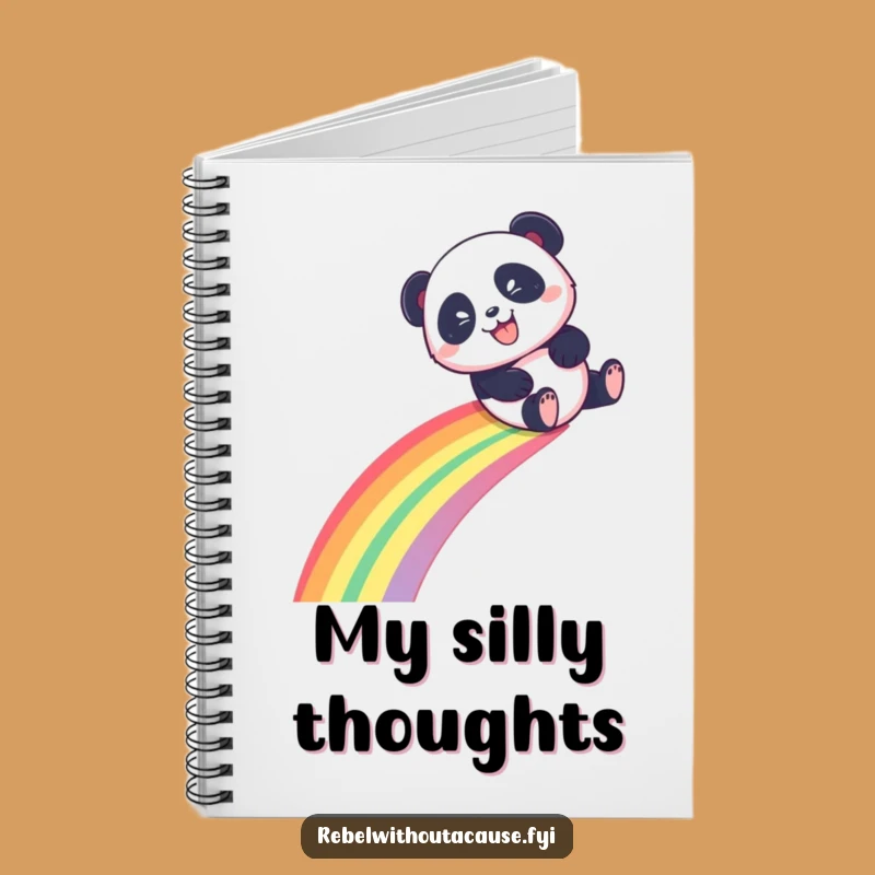 Funny Panda Notebook, Rainbow Dreams Journal, Mischievous Cover, Perfect Funny Gift for Dreamers