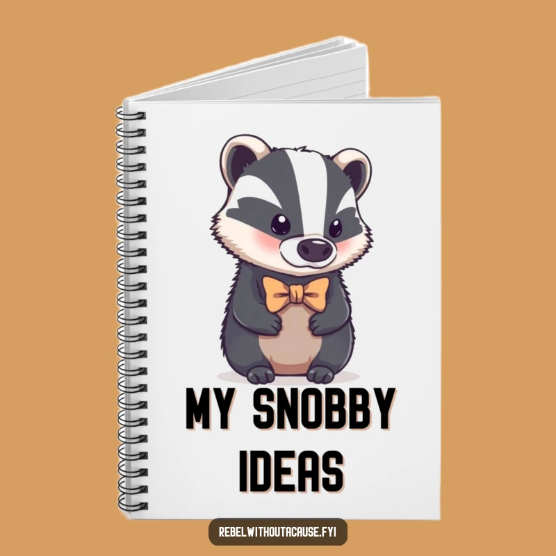 Funny Bold Badger Bowtie Notebook: Jot Down Ideas with Sophisticated Wit