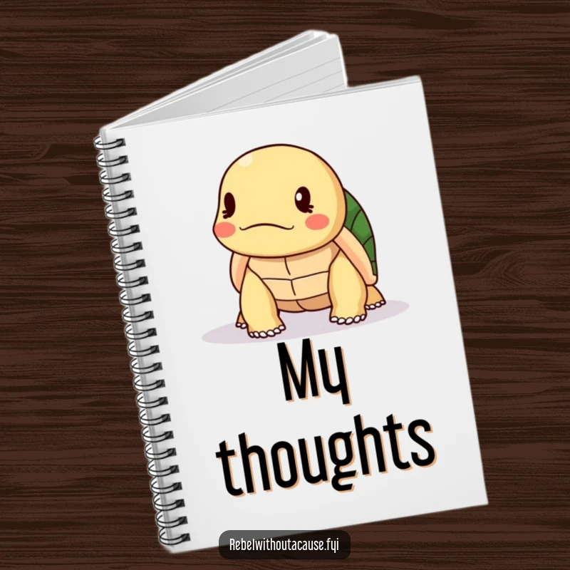 Funny Turtle Notebook: A kawaii turtle shakes its head disapprovingly on the cover, perfect for journaling judgments.