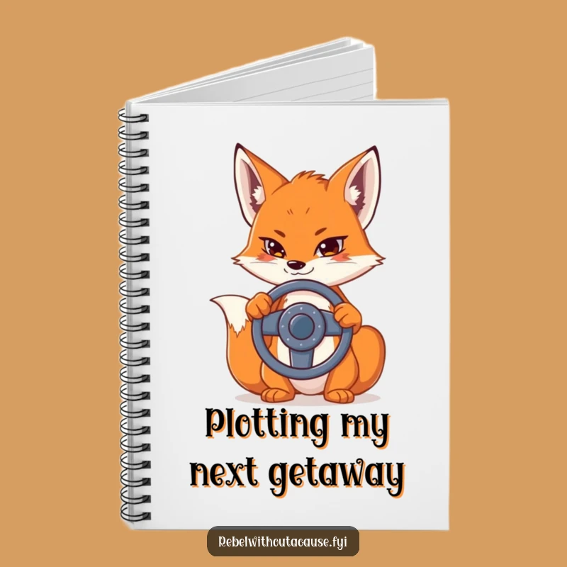 Funny Fox Steering Wheel Notebook: Jot Down Ideas with Sly Wit