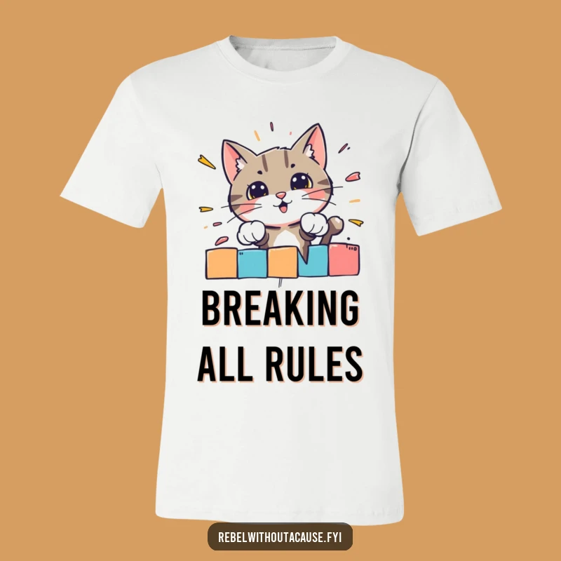 Funny Bold Cat Barrier Break T-Shirt: Unleash Your Inner Force Gift