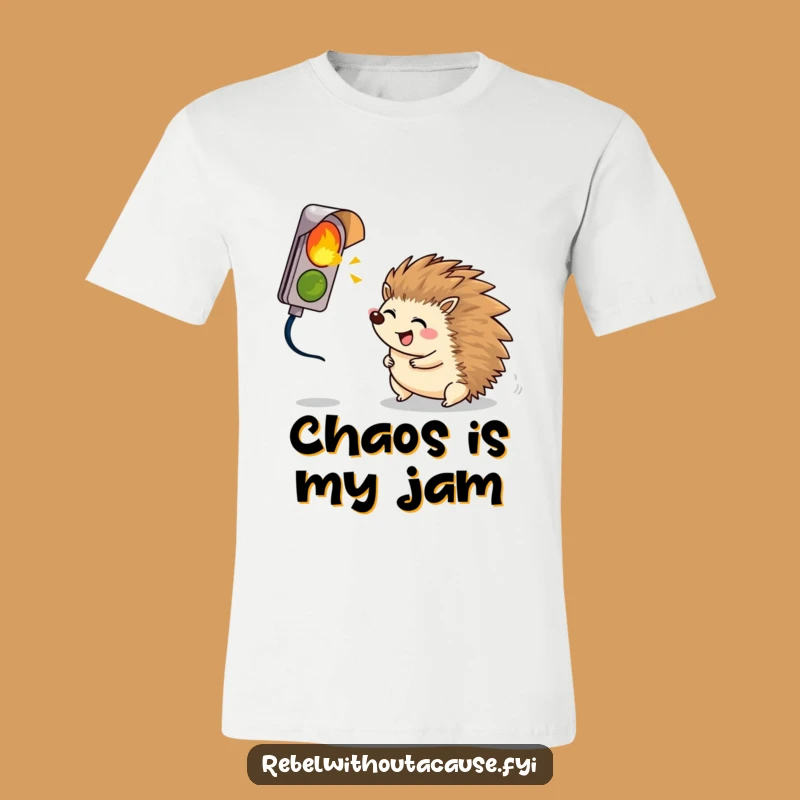 Funny Hedgehog Rolls Toward Danger T-Shirt: Embrace the Chaos