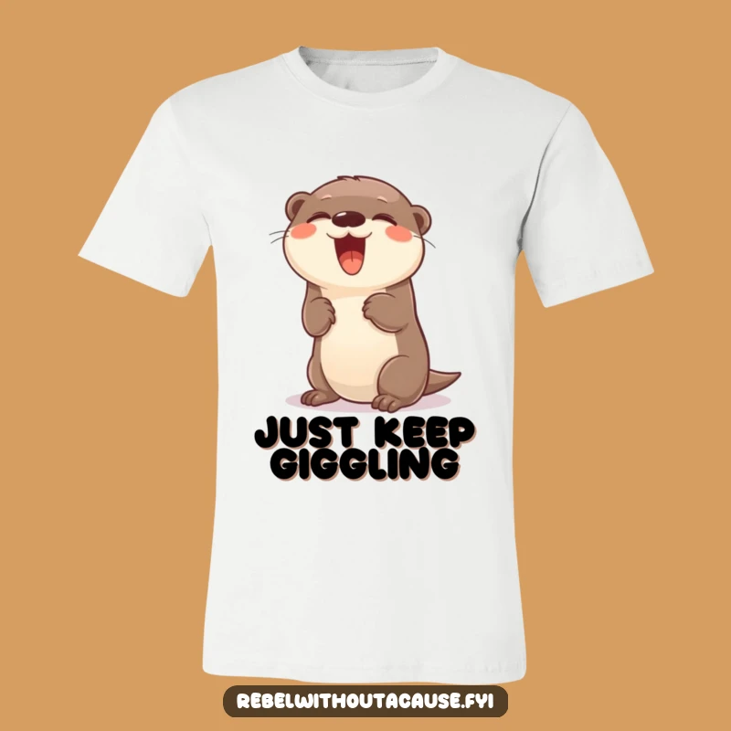 Funny Otter Flip T-Shirt: Carefree Animal Tee, Giggling Joyful Gift