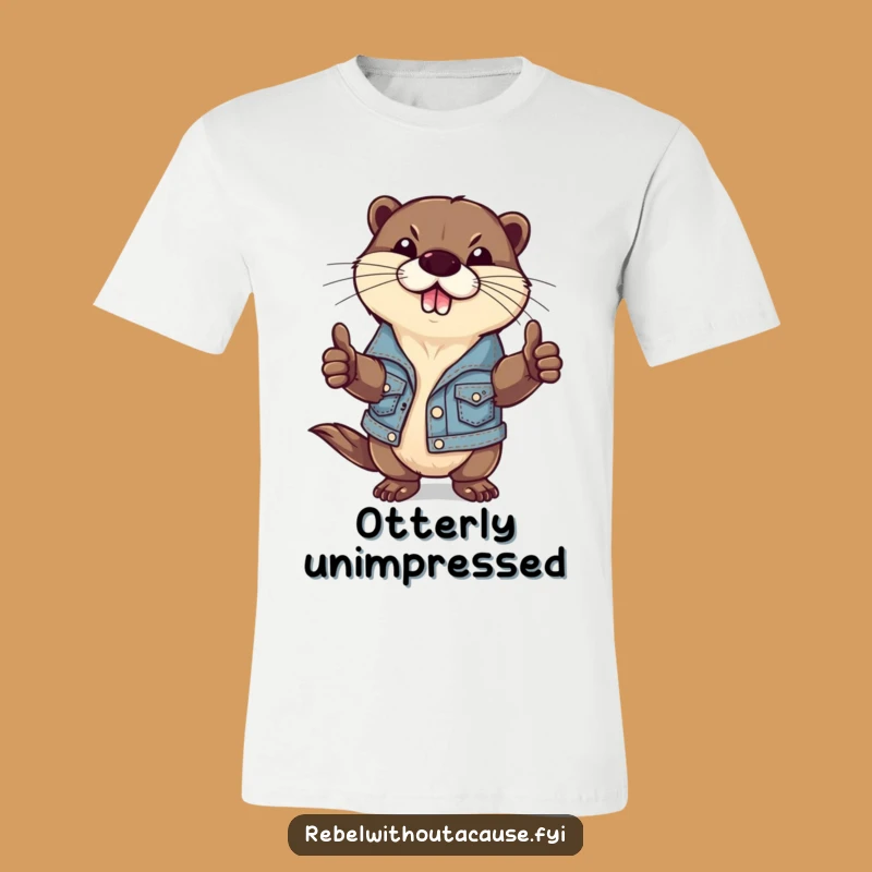 Funny Otter T-Shirt: Wear Your Defiance with a Ripped Denim Jacket Otter